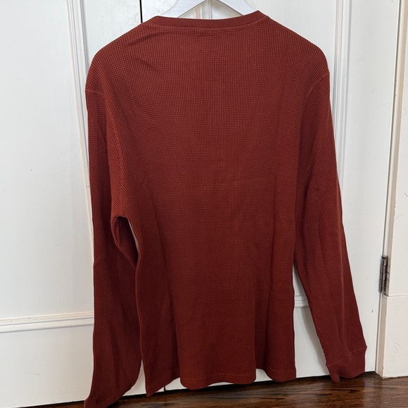 J. Crew Men's Long Sleeve Henley in Brown - Picture 3 of 4